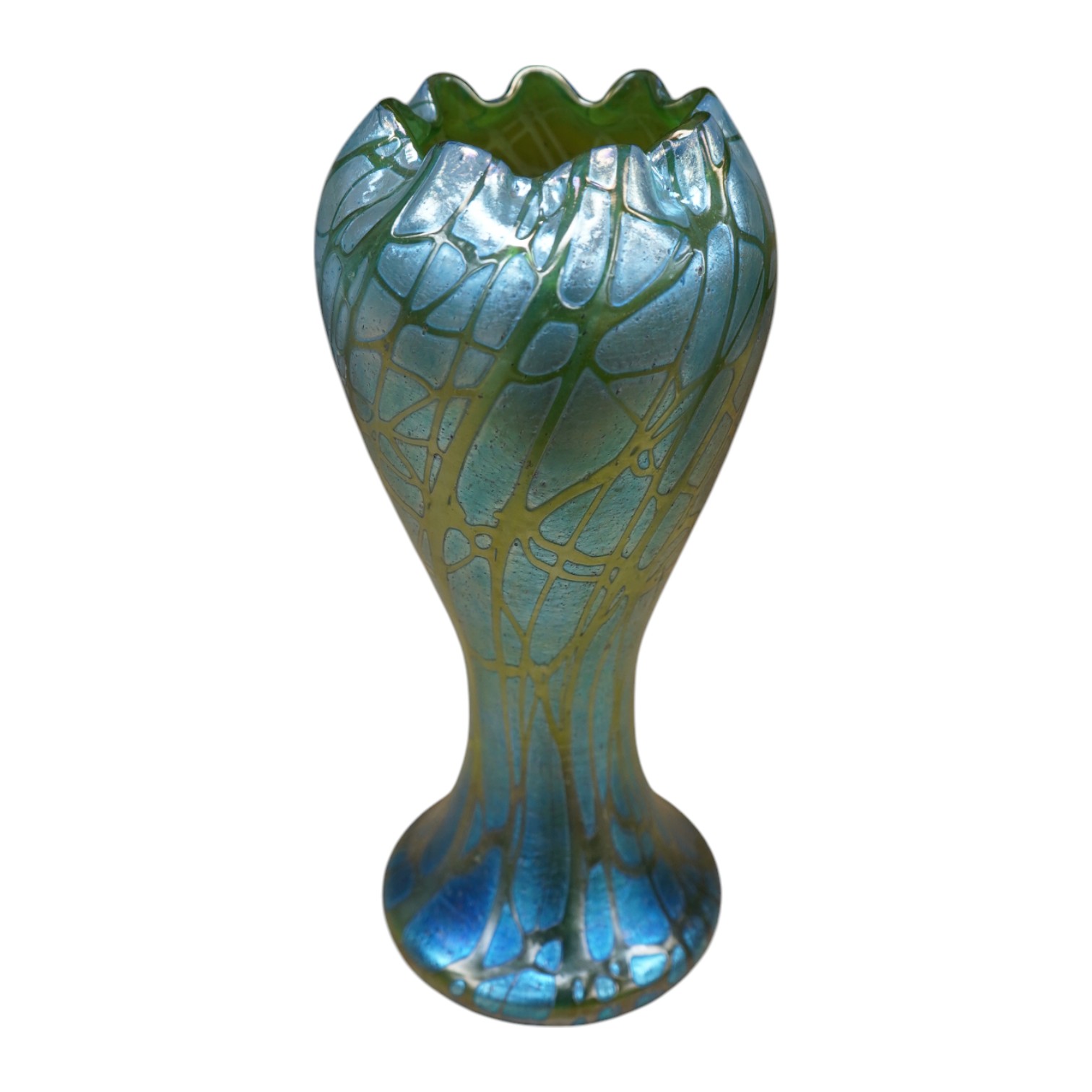 A tall Loetz ‘Creta Pampas’ iridescent glass vase, c.1900, 29.5cm. Condition - good